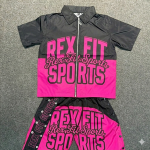 2025 Custom Streetwear Windbreaker <b>Shorts</b> Set Men Lightweight Nylon Polyester <b>Jacket</b> <b>Short</b> Set for men - Product Image 5