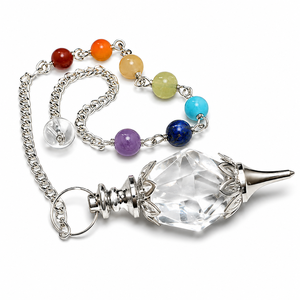 Feceted de cristal de cuarzo con Chakra péndulos a bajo precio | Obtener Feceted de cristal de cuarzo con Chakra péndulos - Product Image 1