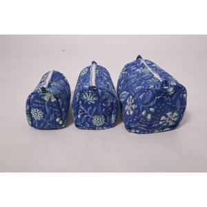 Pochette de maquillage en coton à imprimé floral, trousse de toilette de voyage, organiseur de toilette à fermeture éclair, sac de rangement en coton floral - Product Image 2