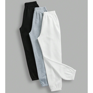 Pantalones Deportivos Casuales para Hombre, Cintura Elástica, 100% Algodón, Peso Medio, Tejido Liso Teñido, para Otoño - Product Image 6