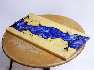 ถาดไม้และเรซิ่น อีพ็อกซี่เรซิ่น, ถาดชีสเรซิ่นอีพ็อกซี่, ของขวัญแต่งงานแบบสั่งทำพิเศษ, ของขวัญทำมือ, ของขวัญขึ้นบ้านใหม่ - Product Image 2