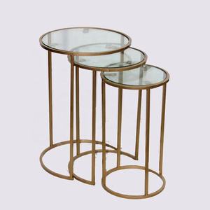 Mesa de Centro de Metal con 3 Patas, Diseño Exclusivo, Forma Redonda, Mesa de Café para Bodas y Fiestas, Mueble de Apoyo - Product Image 4