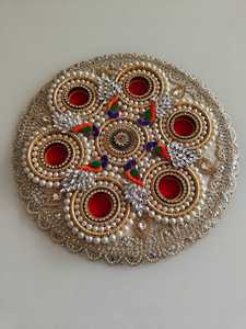 Portavelas Tradicional de Madera con Diseño de Loto, Hecho a Mano, para Diwali, Actividades Religiosas, Navidad, Auténtica y Hermosa Artesanía - Product Image 4