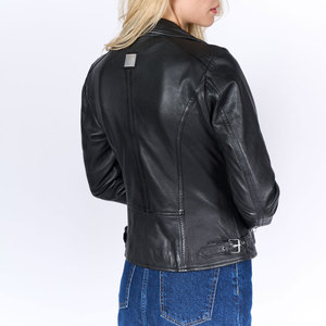 Premium Quality Women Leather Jacket Cropped Sheep Leather Bomber Oversized Drop Shoulder Style Designer Girls - Product Image 2