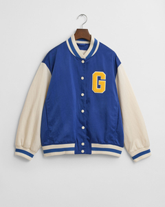 Chaqueta Varsity para Mujer al por Mayor en Azul Intenso, Chaqueta Corta de Lana Tejida Personalizada con Insignia G para Béisbol - Product Image 2