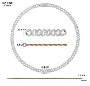 Cadena Cubana de Oro Sólido de 10K de 22 Pulgadas, 10mm/12mm/14mm, con Diamantes Baguette Naturales Amarillos, Estilo Hip Hop para Hombre, Collar IGI - Product Image 5