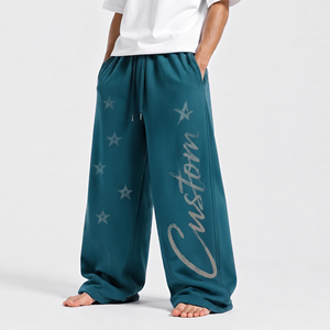 Men Oversized Baggy Jogger Pants Cotton Fleece Fabric Sweatpants Loose Fit Streetwear <b>Drawstring</b> <b>Trousers</b> Custom Logo - Product Image 5