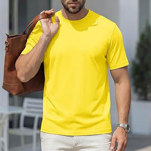 Vêtements de sport personnalisés pour hommes |   T-shirt de performance en polyester jaune citron de qualité supérieure, 200 g, séchage rapide, pour le sport |   Gymnase en gros - Product Image 4