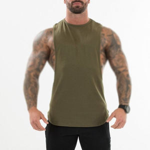 Débardeur de sport pour homme respirant, écologique, à séchage rapide, en polyester/coton, sans manches, pour la musculation - Product Image 1