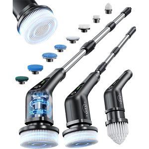 Spazzola Elettrica Senza Fili con 8 Testine Sostituibili per Pulizia di Piastrelle e Pavimenti, Doppia Velocità per Spazzola Rotante - Product Image 1