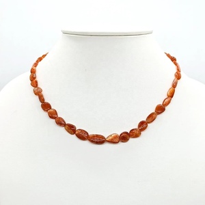 Natural Sunstone Smooth Nugget Beaded Choker <b>Necklace</b> <b>Handmade</b> Irregular Shape Loose Gemstone Beads <b>Necklace</b> For Women Gift - Product Image 5
