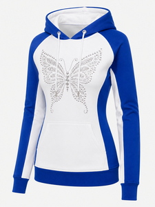 Women's Winter Oversized Lined Anti-shrink Rhinestone Hoodie <b>Sparkly</b> Crystal Comfortable Long Sleeve Casual Streetwear <b>Top</b> - Product Image 5