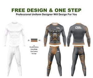 Vêtements de sport MMA très demandés, rashguard et shorts BJJ, tissu Spandex personnalisé, impression par sublimation, vêtements de compression pour hommes - Product Image 2