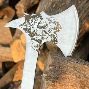 Hacha Decorativa de Estilo Nórdico de Grado Industrial con Cabeza de Acero Grabada y Mango de Madera para Camping, Supervivencia y Colección - Product Image 5