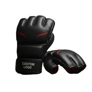 Gants d'entraînement MMA personnalisés avec logo, à doigts ouverts, en PU, équipement de combat - Product Image 4