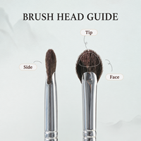 1 Pinceau Éclaircissant en Gros à Poils Naturels et Manche en Bois, Outil de Contour du Visage, Vente Directe Usine, Logo Personnalisé, Marque Privée, OEM, Prêt à Expédier