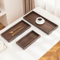 Lot de 3 plateaux en bois d'acacia Plateau en bois robuste pour la cuisine et la salle à manger Parfait pour servir des biscuits Snacks Bonbons Fruits secs et desserts