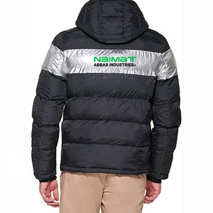 Stand Collar Bomber Puffer <b>Jacket</b> <b>Men</b> No Hood Ribbed Cuff Classic Casual Quilted <b>Flight</b> <b>Jacket</b> Warm Padded Coat - Product Image 3