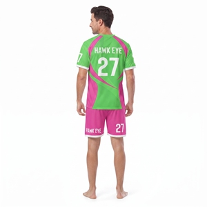 Camiseta de Fútbol para Hombre, 100% Poliéster, Cuello en V, Manga Corta, Sublimación Personalizada, Corte Regular, Top Deportivo y Pantalones Cortos - Product Image 2