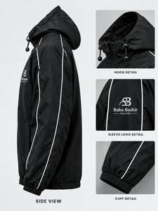 Chaqueta Acolchada Negra para Hombre, Cortavientos, Transpirable, con Cierre de Cremallera, Material de Poliéster/Nailon, Estilo Deportivo Casual de Invierno, Corte Regular - Product Image 6