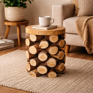 ARTERRA Tabouret rustique de luxe en branche de teck, artisanat massif fait main, beauté organique, pour appartement, villa, entrepôt - Product Image 3