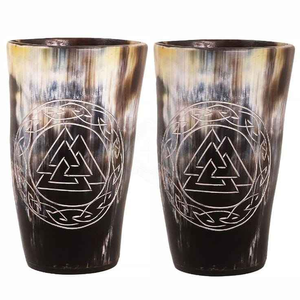 Premium Quality Hand Blown Short Horn Glass Tumbler With Unique Horn Shape Design For Home And <b>Bar</b> Use At Cheapest Price - Product Image 1