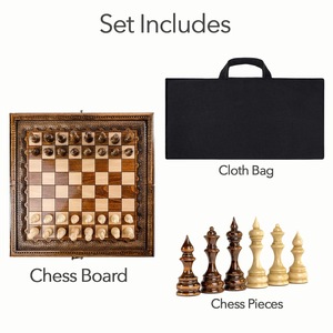 ILAHI's Eco-Friendly Rustic Polished Rectangle <b>Chess</b> <b>Board</b> Game 100% Handmade Pure Wood Animal/Love Style Customized Size <b>Chess</b> - Product Image 4