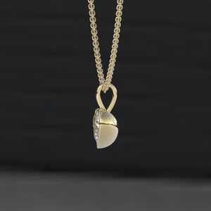 <b>Heart</b> Cut Moissanite Pendant Solid Gold Certified <b>Heart</b> Lab Grown Diamond Pendant Necklace Jewelry for Gift - Product Image 5