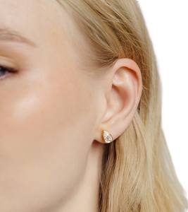 Boucles d'oreilles clous minimalistes en or massif 10K 14K avec diamants de laboratoire taille poire, pureté DEF VS VVS, style pendantes raffinées - Product Image 5