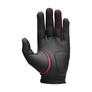 Guantes de golf negros y rojos de cuero PU antideslizantes con cierre de gancho y bucle para deportes unisex - Product Image 2