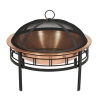 Brasero élégant en cuivre, bol chauffant extérieur, centre de table en métal fait main pour jardin, idéal pour les divertissements de luxe sur patio et l'hôtellerie