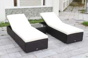 Wholesale Modern Sunbed Set Garden Furniture Outdoor Steel Frame Rattan <b>Sun</b> <b>Loungers</b> Seat <b>Cushion</b> 8cm Carton Packaging Deal - Product Image 6
