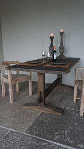 Mesa de Comedor Rústica Hecha a Mano, Mesa de Cocina Estilo Granja, Muebles de Comedor de Madera Reciclada, Mesa Grande de Madera Natural - Product Image 5