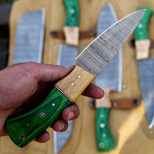 UA Supplies Hand Forged Damascus Steel Chef <b>Knife</b> Ambidextrous Wood Handle Traditional Style 6-7.9in Blade Length Kitchen - Product Image 5