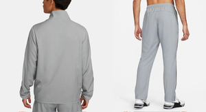 <b>Men's</b> <b>Lightweight</b> Gray Tracksuit Set Full Sleeve Zipper <b>Jacket</b> Pants Solid Color Breathable Sporty Style Spring Wear - Product Image 3