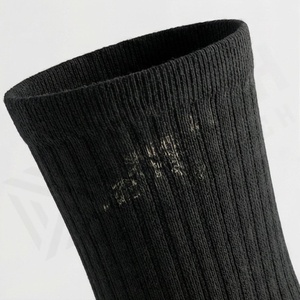 <b>Black</b> Crew <b>Socks</b> Solid Color Knitted Breathable Daily Wear Casual Adult <b>Socks</b> - Product Image 4