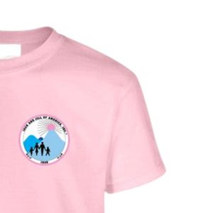 Camiseta Rosa de Manga Corta con Cuello Redondo para Adolescentes, con Diseño Gráfico Pequeño en Vinilo, para la Escuela, Uso Diario, Ropa Cómoda para la Calle - Product Image 5