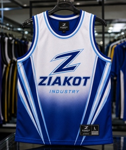 Seragam Basket Sublimasi Bolak-Balik Warna Putih Royal Kustom Terlaris Industri Grosir Langsung - Product Image 5