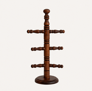 Premium Handcrafted Solid Wood Mug Holder Tree 6-Hook Coffee Cup Rack for Countertop Vintage Farmhouse <b>Kitchen</b> <b>Storage</b> & Decor - Product Image 5