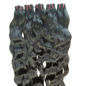 Extensions de cheveux humains vierges indiens bruts Remy, double trame, noir naturel, lisses crépus, ondulés, bouclés, perruques en dentelle, lots en gros - Product Image 1