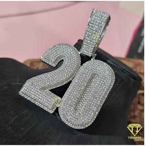 Custom Number Pendant <b>Iced</b> <b>Out</b> Lab Grown Diamond Hip Hop Necklace Bling Tennis <b>Chain</b> Jewelry Gift For Men - Product Image 1