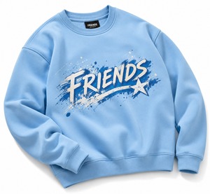 Sweat-shirt unisexe bleu clair à col en V, doublé, en jersey, imprimé par pulvérisation, décontracté, coupe classique, pour l'été - Product Image 1