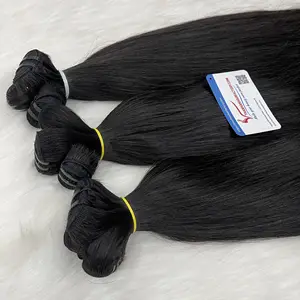 Top raw hair In stock Natural Straight Unprocessed hair Bundle large quantity Ready to ship Genius weft No.1 VietNam Supplier