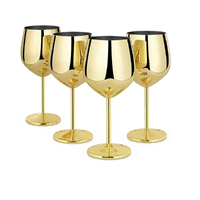 Verres à Martini en Acier Inoxydable Plaqué Cuivre, Verres à Bière Métalliques, Verres à Vin Rouge Écologiques, Classiques pour Mariages, Fêtes de Noël, Articles de Bar