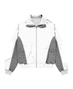 Conjunto deportivo cortavientos con pantalón y chaqueta con cremallera, logotipo personalizado, líneas reflectantes de malla interior, conjunto deportivo cortavientos para hombre - Product Image 6