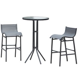 Set Bistrot da Esterno a 3 Pezzi Grigio Antracite per 2 Persone, Mobili da Giardino Resistenti - Product Image 1