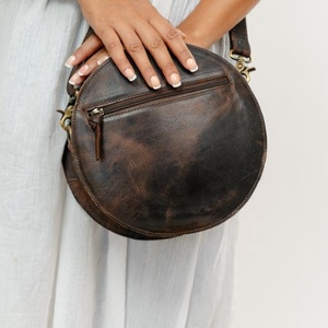 LW Women's Vintage <b>Boho</b> Style Cowgirl Leather Purse Handtooled Single Strap Sling <b>Bag</b> with Chains Portable Animal Fur for Winter - Product Image 3