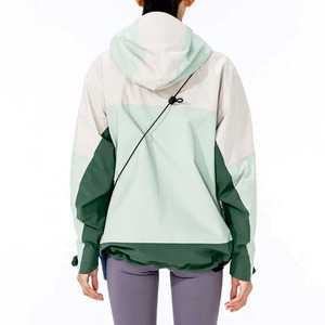 Veste coupe-vent à capuche personnalisable OEM pour femme, coloris pastel, légère, résistante à l'eau, pour homme, vente en gros - Product Image 2