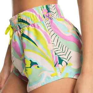 Shorts de plage pour femmes, taille haute, avec bande élastique, imprimé numérique, respirant, léger, esthétique, été - Product Image 3