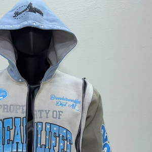Customizable 3D Embroidered Heavyweight 100% Cotton Eco-Friendly Loose Fit ODM <b>Y2K</b> <b>Zip</b>-<b>Up</b> Oversized <b>Hoodie</b> Pocket Print Men - Product Image 2